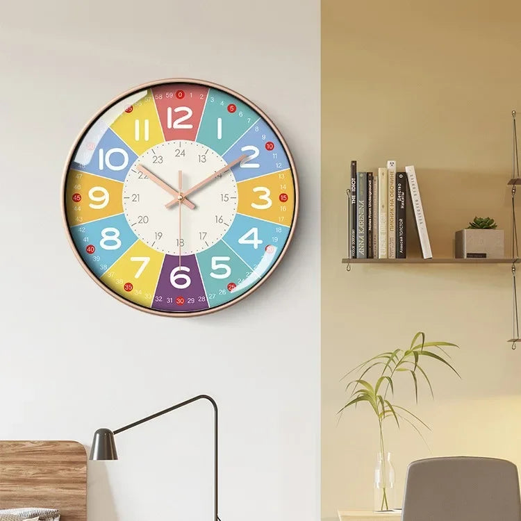 Wall Clock Cartoon Silent Clock Early Education Management Time Home Wall Clock