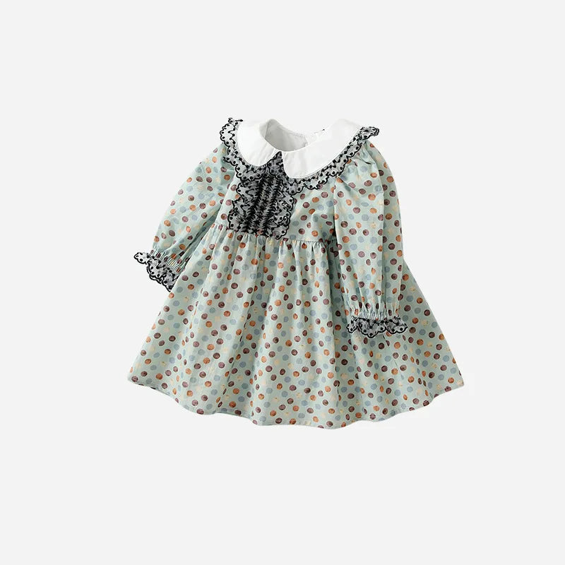 Kids Girl Flower Fashion Dress for Spring Infant Girls Collar Dresses Children Clothes Outfit Toddlers Vacation