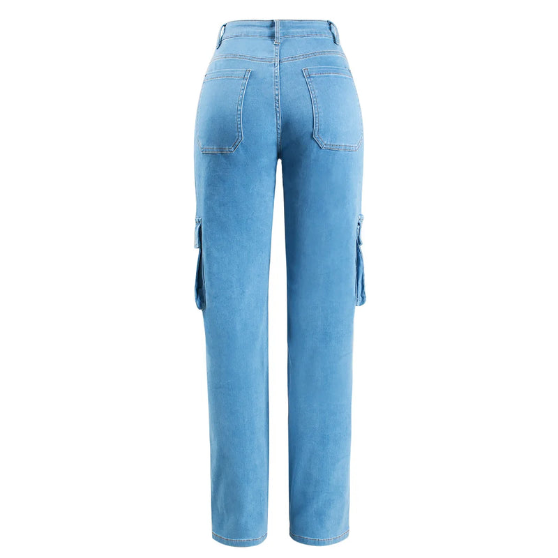 Cargo Jeans For Women Clothing Woman Solid Loose Pants Trousers