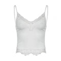 Floral Bralette Women Tank Top Deep V Neck Slim Fit Sleeveless Pullover Solid Sexy Lace Sling Camisole Lady Vest T-shirt