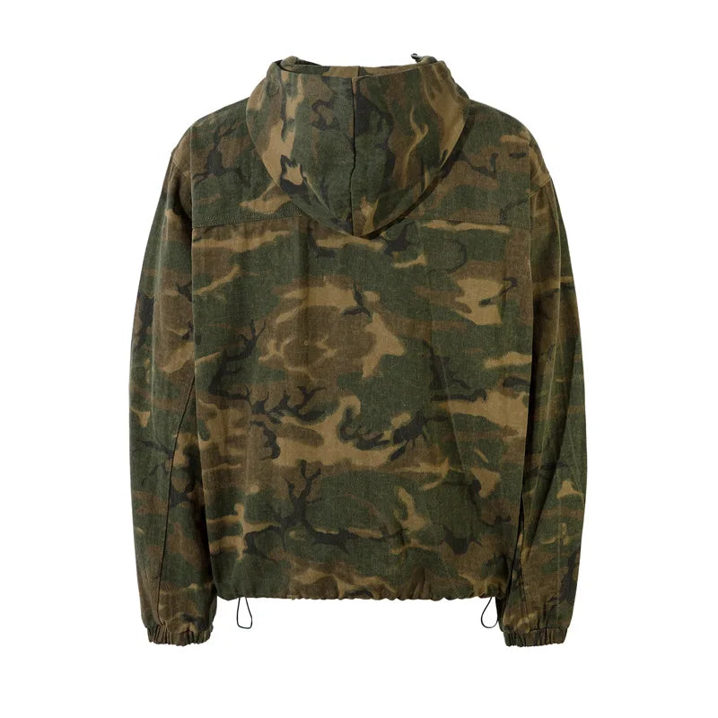 Camouflage Hooded Jacket for Men Women Spring Autumn Oversized Hoodie Coat