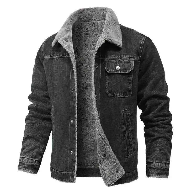 Winter Men's Jacket Thickened Denim Jacket Warm Men's Cotton Padded Jacket Down Jacket