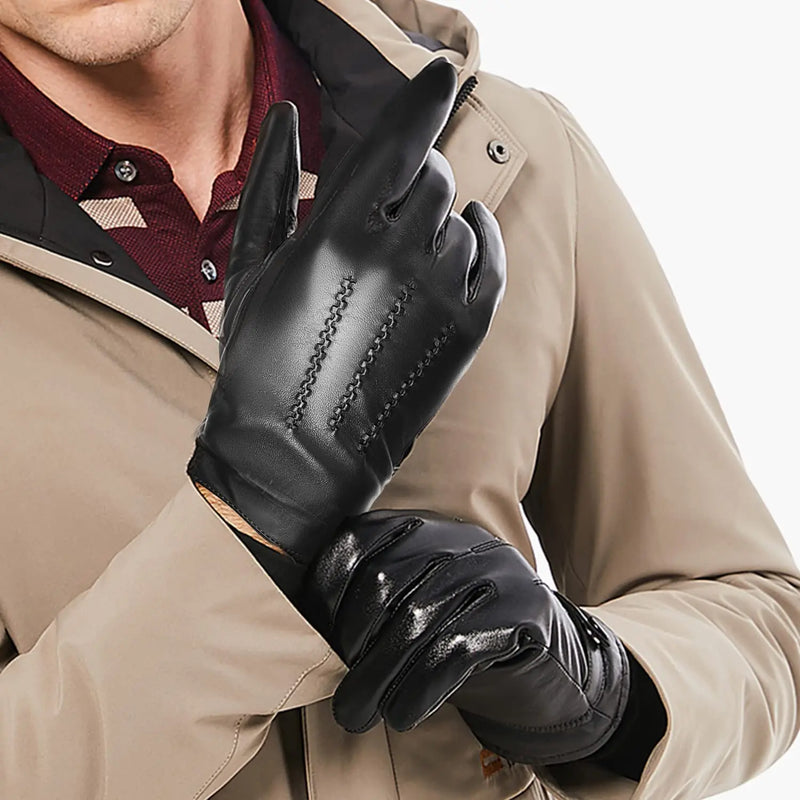 Men's Gloves Winter Warm Touchscreen Full Finger Mittens Riding Driving Gloves