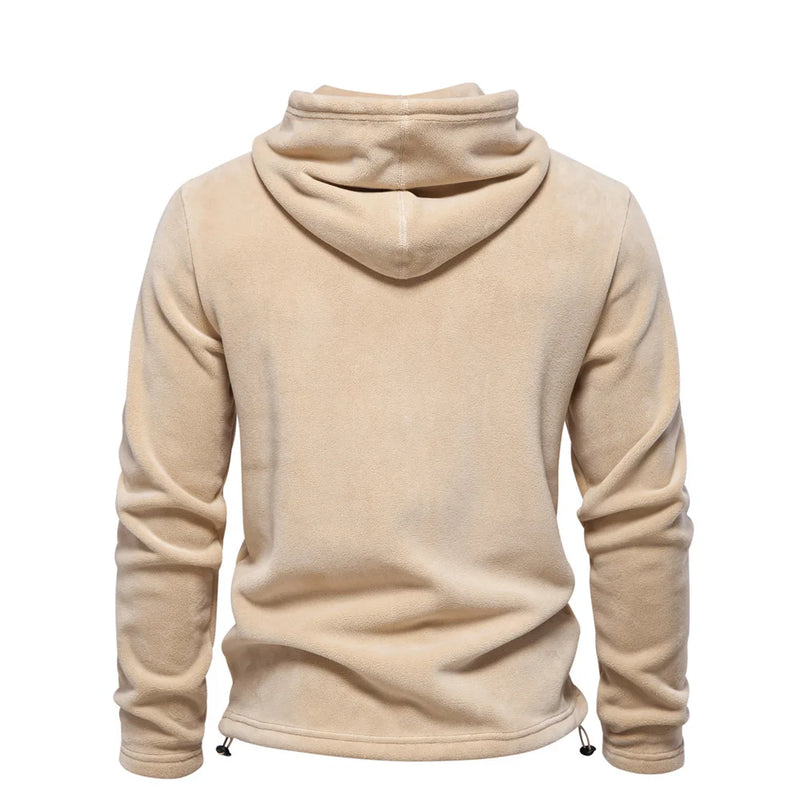 Autumn Men Polar Fleece Pullover Hoodies Loose Sweatshirts Hooded Casual Sweatshirts