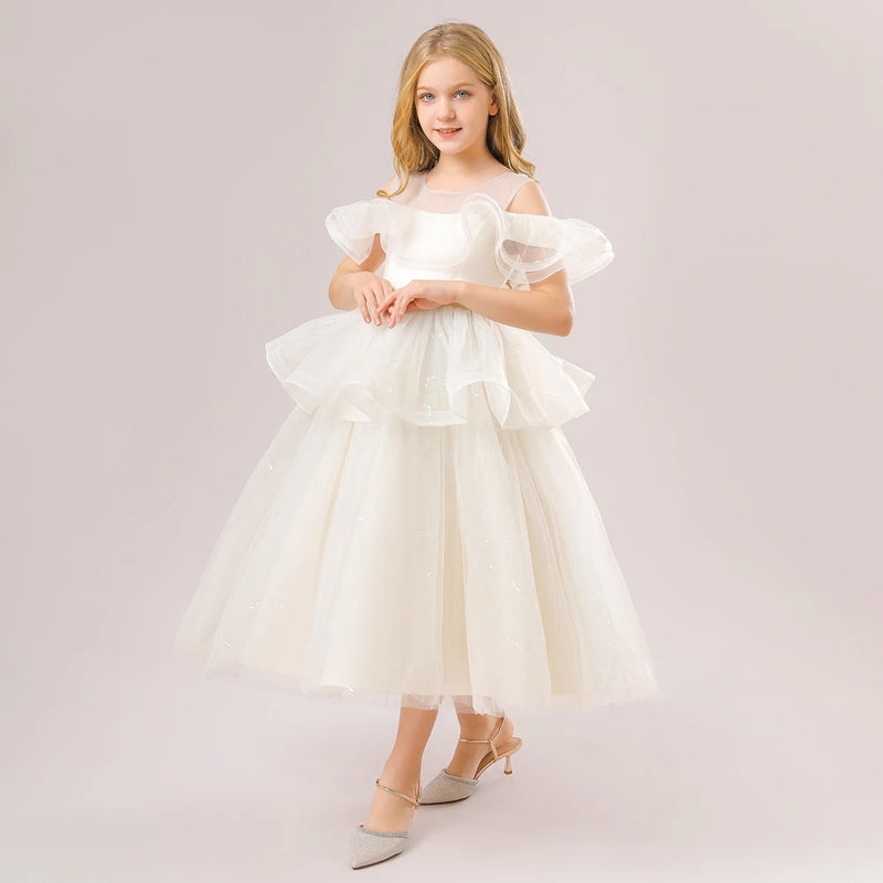 Formal Kids Girls Flower Wedding Dress Children Costume Princess Party Pageant Clothing