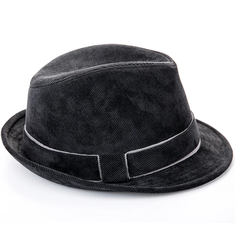 Wide Brim Denim Fedora Hats For Women Men Black Jazz Trilby Panama Hat Gentleman