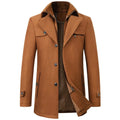 Winter Men's Woolen Windbreaker Coat Trench Slim Fit Business Casual  Wool Jacket