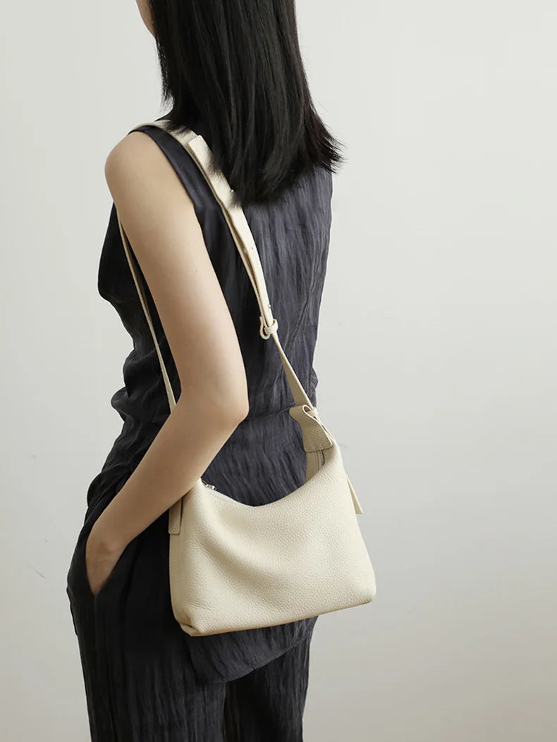 Shoulder Strap One-shoulder Dumpling Bag Versatile Bow Genuine Leather Women Bag