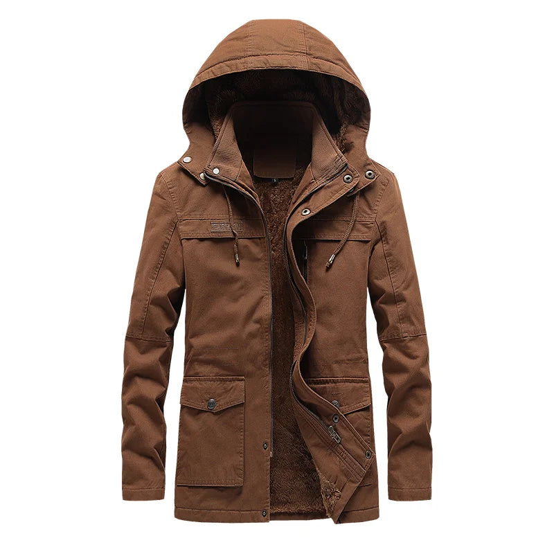 Men Casual Cotton-padded Jacket Warm Waterproof Crisp Breathable Wear Resistant Coats