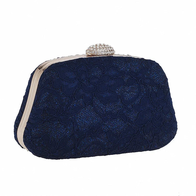 Bridal Wedding Satin Evening Bags Lace Floral Day Pouch Clutches Women Messenger Shoulder Bag