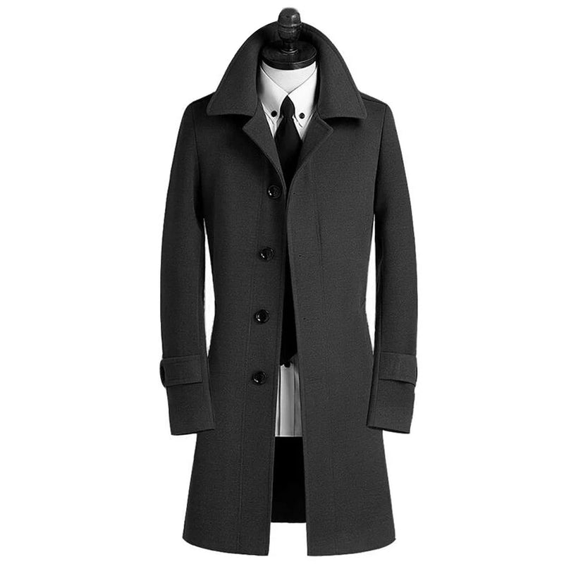 Wool Coat casual Mens Men high quality winter Slim Jacket Single breasted overcoat