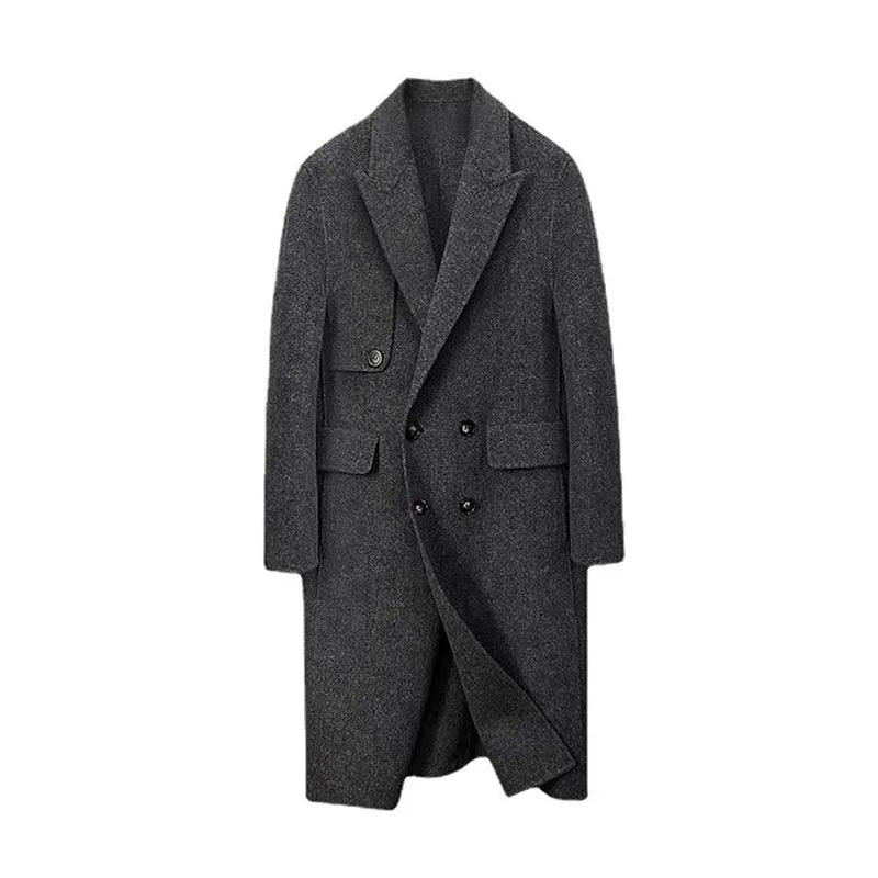 Autumn Winter Men's Woolen Coat New Double-sided Suit Business Casual Cashmere