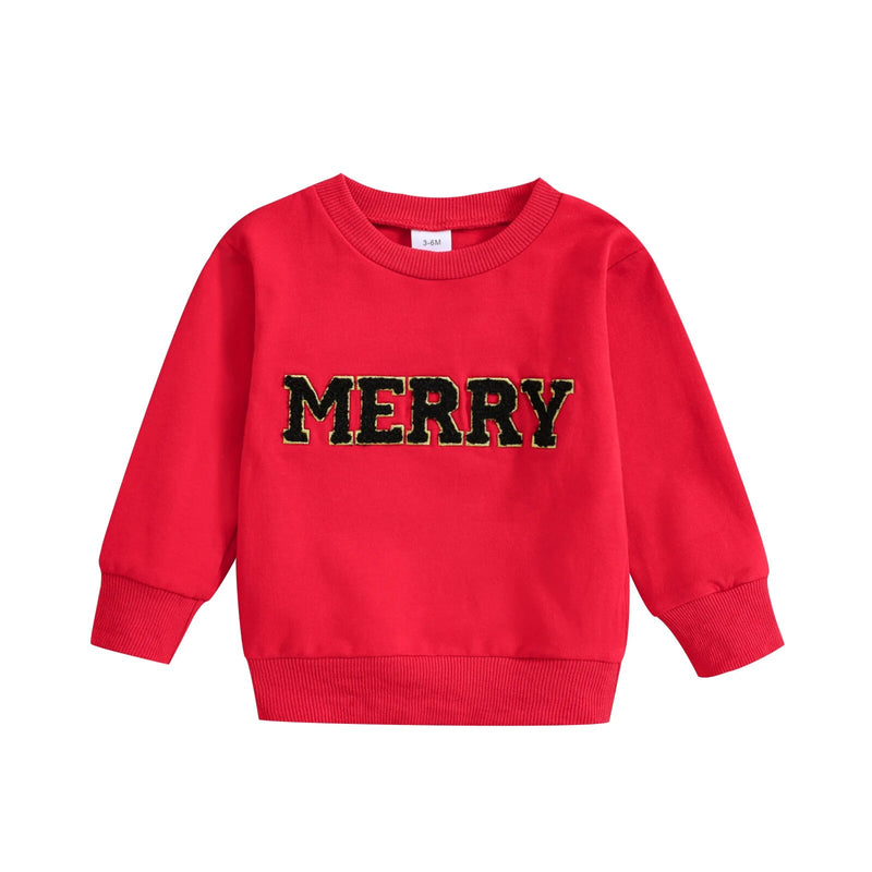 Christmas Baby Boys Girls T Shirts Long Sleeve Pullover Xmas Letter Autumn Sweatshirt Tops