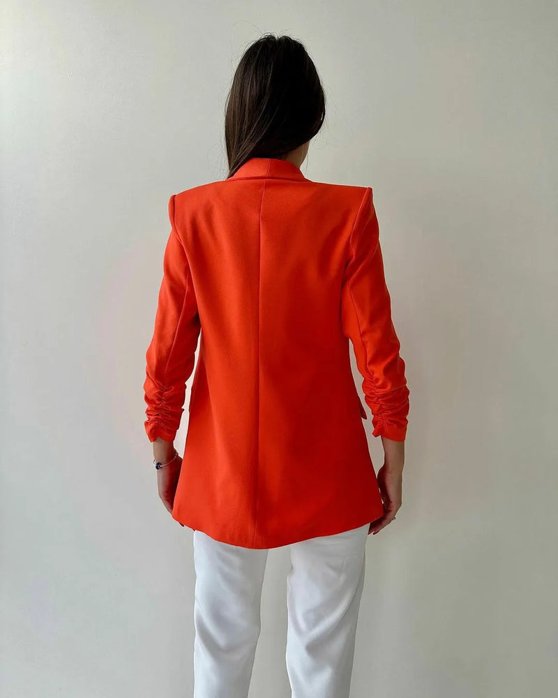 Elegant Blazer For Women Long Sleeve Top Coat jacket Retro Streetwear Overcoat