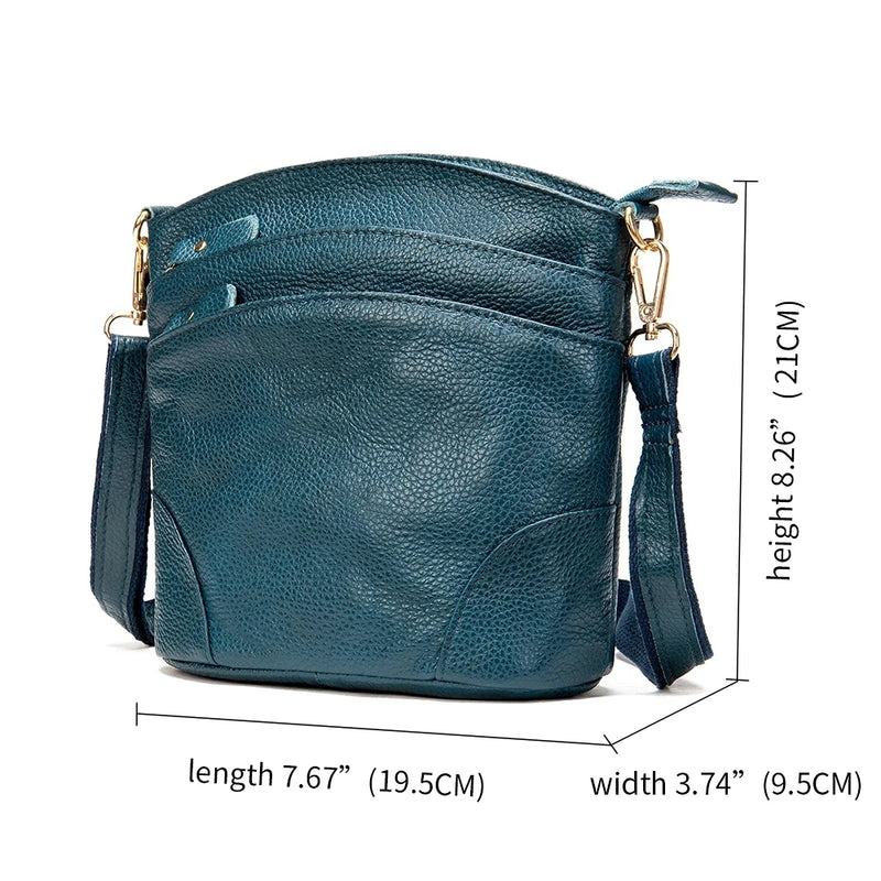 Genuine Leather Women Bag Soft  Leather Shoulder Bag Girls Bucket Designer Crossbody Bag