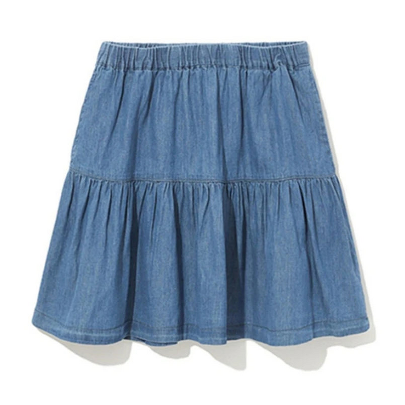 Denim ruffled skirt comfortable brand girl mini jeans skirts