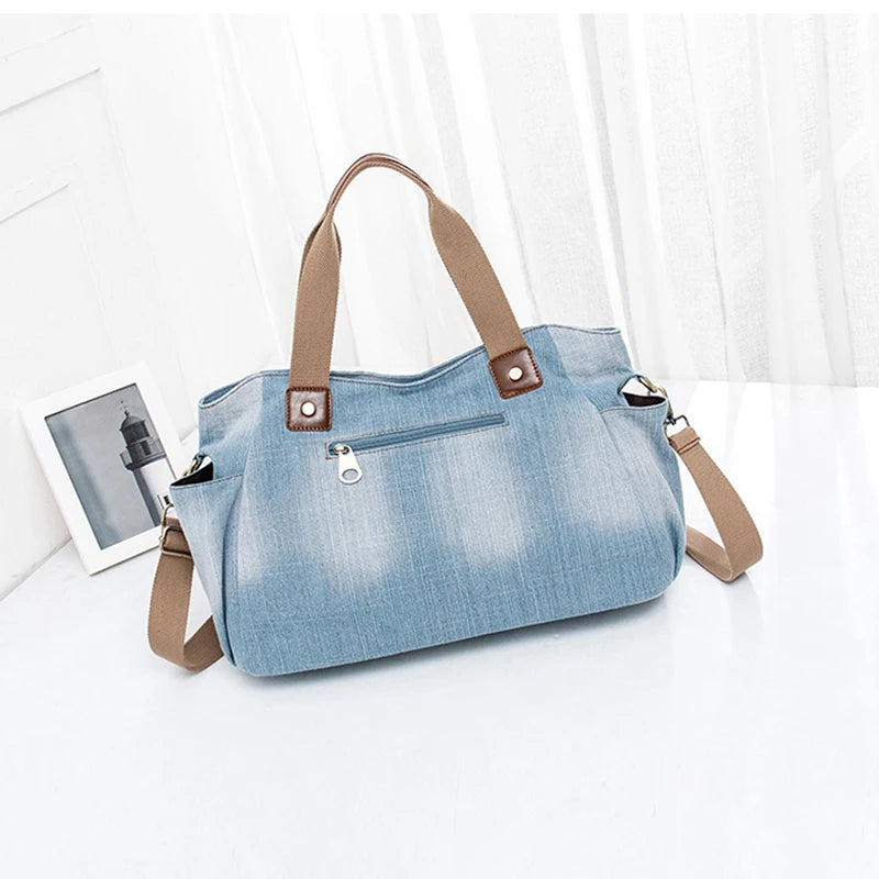 Luxury Bags for Women Large Capacity Handbag Denim Tote Bag Female Shoulder Bag