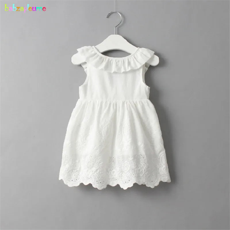 Summer Children Clothes Kids Casual White Baby Girl Backless Dresses