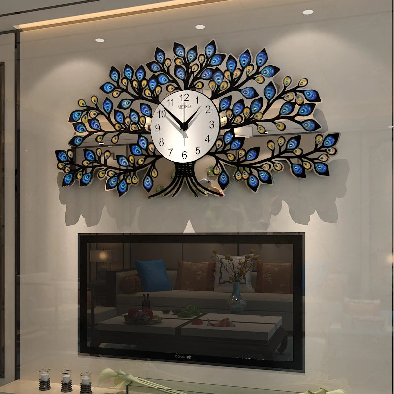 Luxury Wall Clock Living Room Wall Home Decorative Art Clock Mechanism Quartz Watch Home