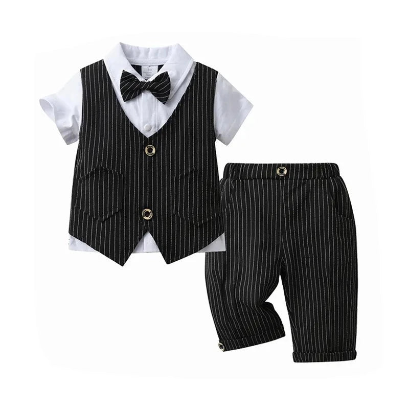 Kids Boy Summer Spring Clothing Set Formal Gentlemen Wedding Birthday Elegant Show Child Infant Handsome Warehouse Costume