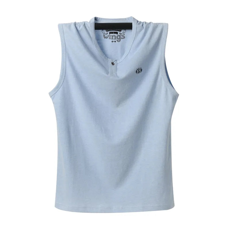 Summer Comfortable Breathable Gym Accessories Tank Tops Men Sleeveless Casual Loose Fat Tees