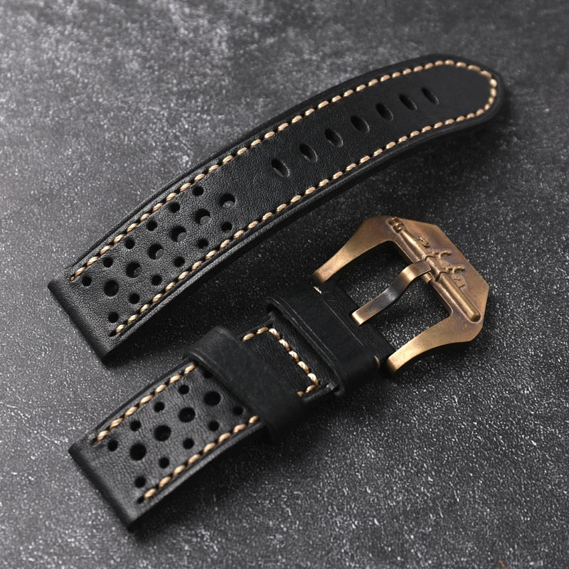 Handmade Leather Watchband Breathable Style Thickened Style Men's Bracelet Vintage Style