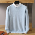 Men Round Neck Diamond Small Square Solid Color Knitted Mink Fleece Sweater Pullover Casual Autumn Winter New Fashion