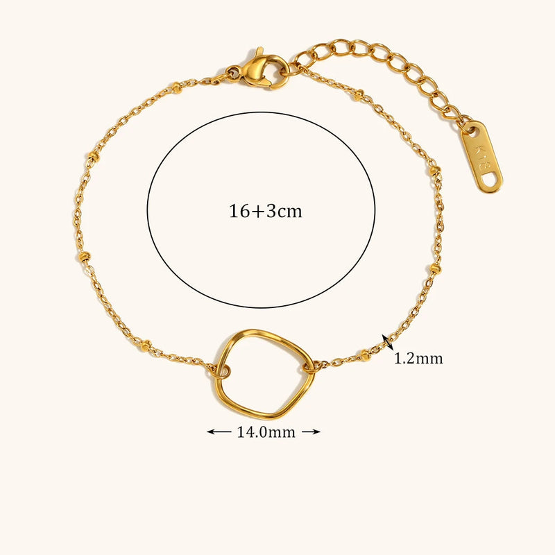 Bead Chain Stainless Steel Women Bracelet Simple Jewelry