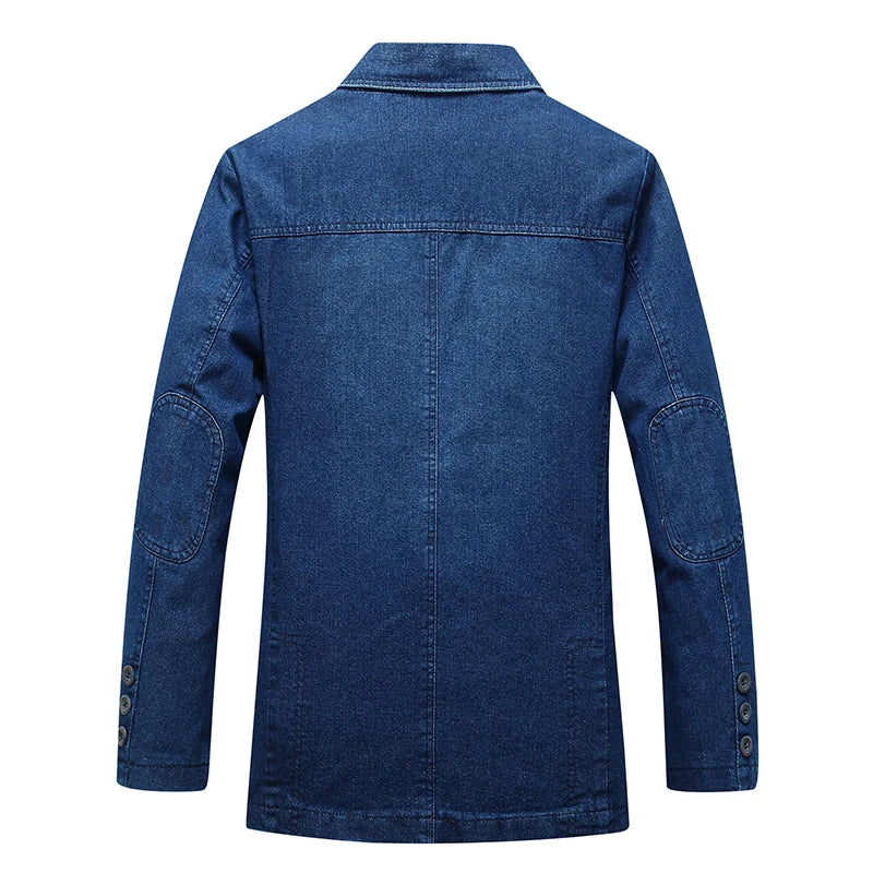 Denim Jacket Windproof Lapel Comfortable Men Clothing Autumn Winter Parkas