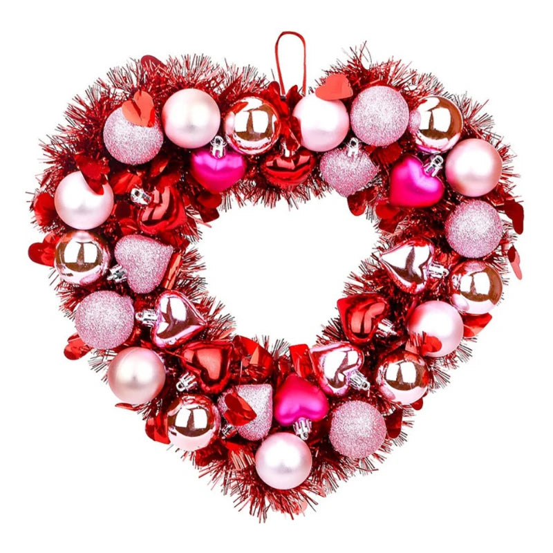 Love Wreath Valentine Day Decorative Wreath Front Door Bedroom Living Room Window Decoration