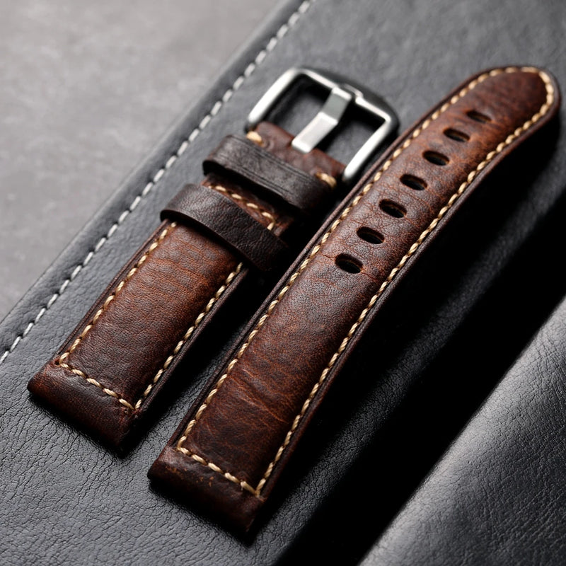 Handmade Head Layer Italian Leather Strap Vintage Men's Thickened Genuine Leather