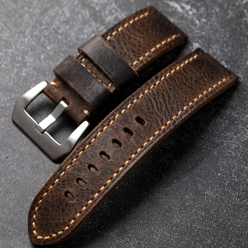 Handmade Genuine Leather Watchband Thickened First Layer Leather Vintage Thickened Men's