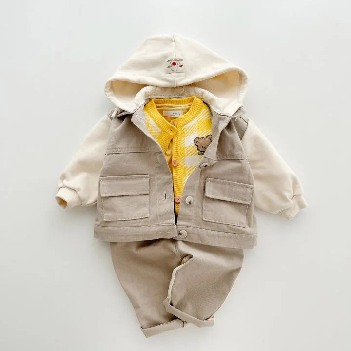 Autumn Baby Hooded Coat Children Casual Denim Coat Boys Hoodie Infant Girls Striped Outerwear Kids Clothes