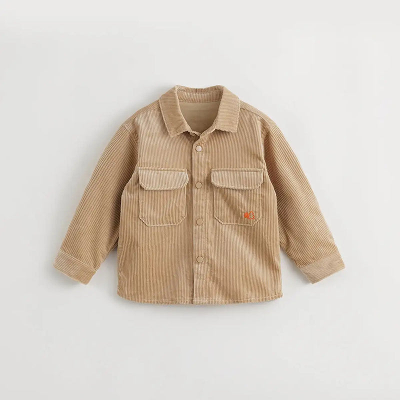 Outdoor Style Boys Cotton Soft Corduroy Shirt for Autumn