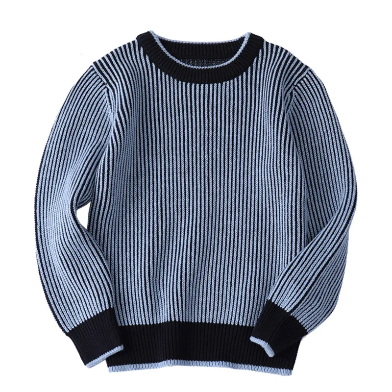 Autumn Winter Boys Girls Knitted Sweater Mink Velvet Warm Long Sleeve  Tops  Children's Pullover Knitwear