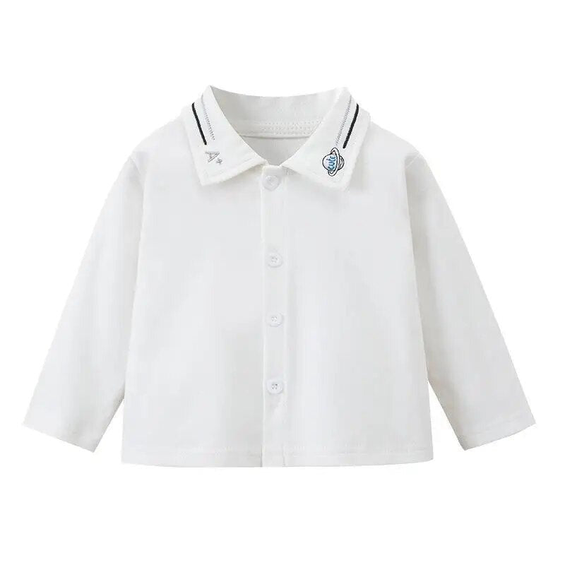 Baby Boys Spring Autumn Embroidery Cotton Polo Tees Children Casual Loose Tops