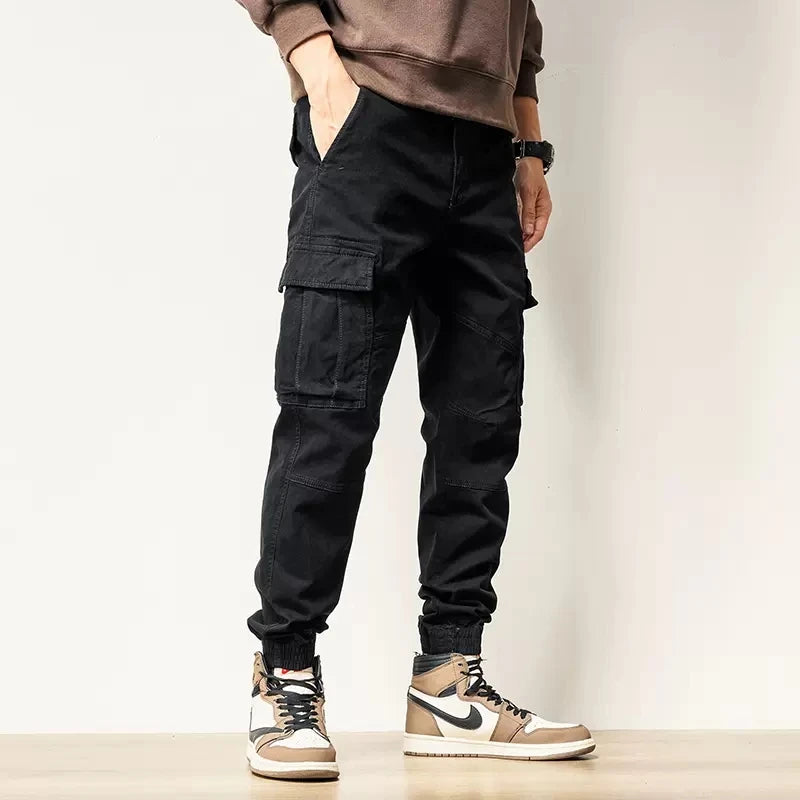 Designer Men Jeans Big Pocket Casual Cargo Pants Men Army Green Black Wide Leg Trousers