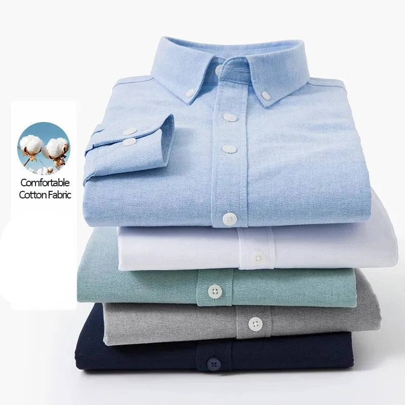 Oxford Spinning Shirt Men's Solid Shirt Men's Casual Shirt