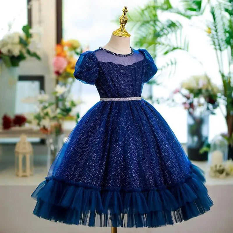 Children's Evening Gown Autumn Kids Performance Clothes Wedding Birthday Party Christening Dresses For Girls Baptism