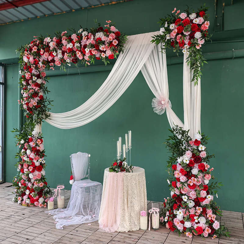 Party Decorations Customized Pink Greenery Artificial Rose Hydrangea Flower Arrangement Event Backdrop Props valentine's day