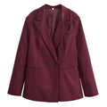 Women's Blazer Women Coat Outerwear Red Double-Breasted Suit Elegant Blazer Women