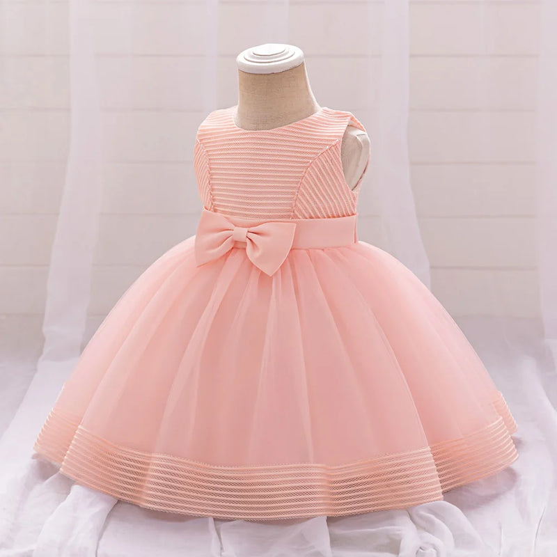 Toddler Girl Bow Princess Dress for Baby Tulle Summer Sleeveless Party Dresses Birthday Kids Clothing