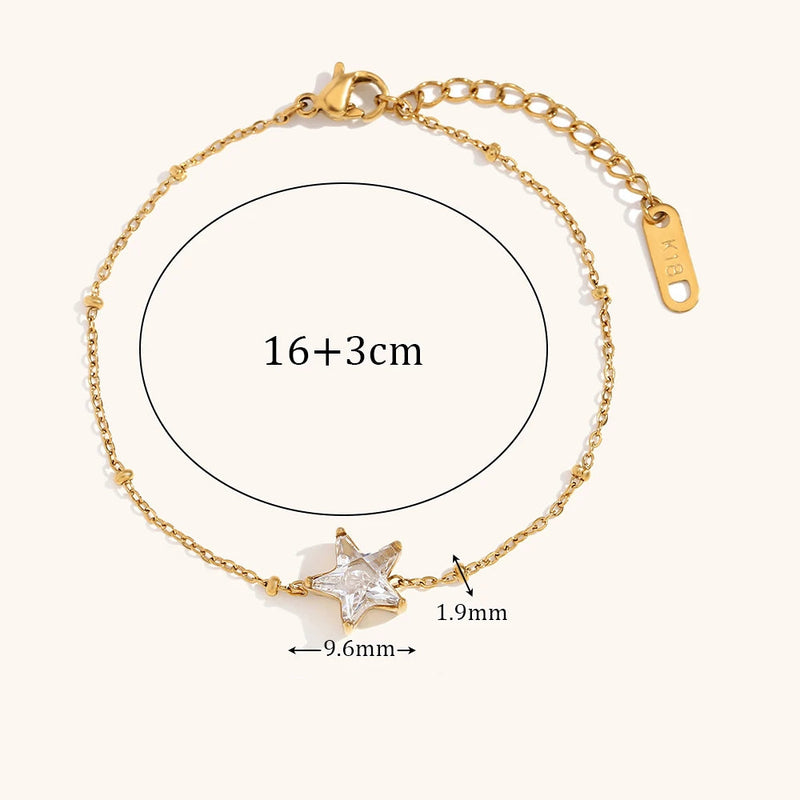 Dripping Zircon Flower Chain Bracelet Stainless Steel Women's Bracelet Waterproof Jewelry Gift