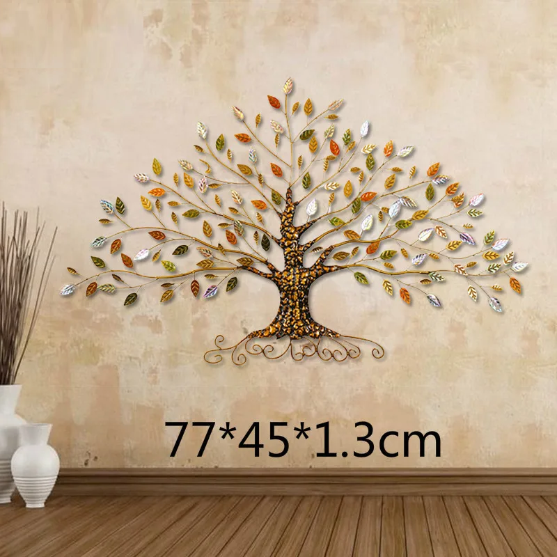 Retro Iron Rich Lucky Tree Wall Decoration Home Decor Living Room  Accessories Art