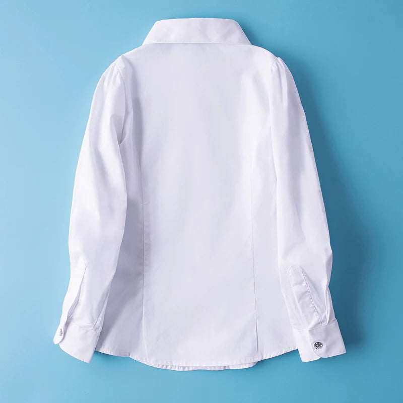 Preppy White Blouses for Girls Shirts Autumn Teenagers Children Clothing Tops