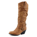 Pleated Women's Knee High Boots Western Cowboy Boots for Women