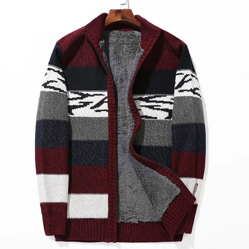 Winter Sweaters Cashmere Cardigans Men Coat Thicken Warm Cardigan