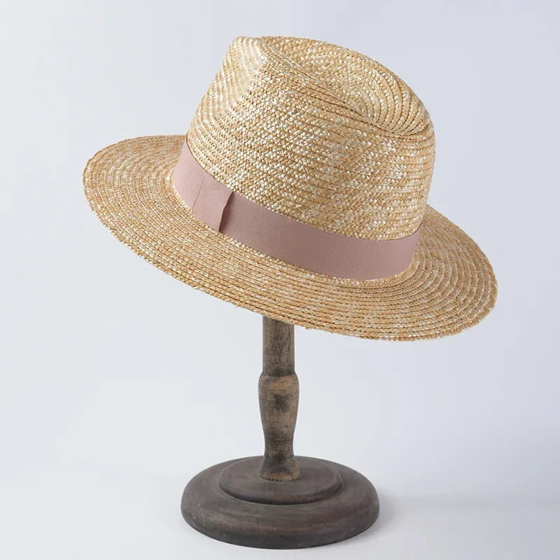 Mens Hat Panama Hat Ribbon Black Spring Summer Casual Outdoor Jazz Female Male Beach Sun Hat