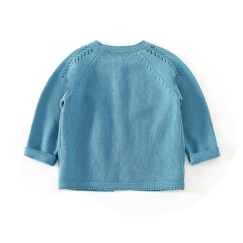 Autumn Knitted Sweater for Baby Girls Children Knit Cardigan Infants Plain Knitting Coat Kids Knitwear