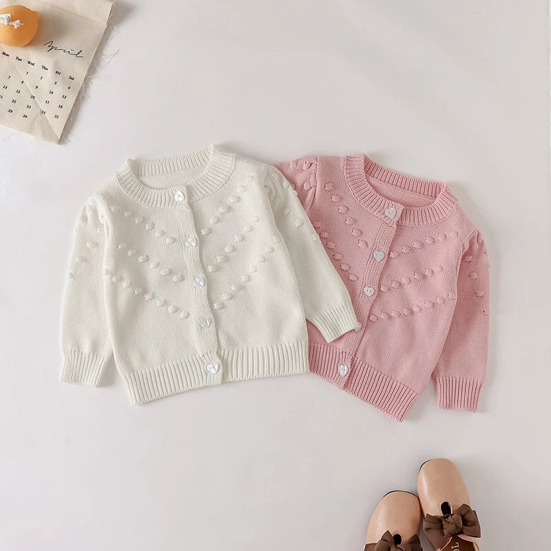 Newborn Knitwear Long-sleeve Cotton Baby Sweaters Princess Girls Coat Sweater Toddler Knit Cardigans Infant Tops Jacket